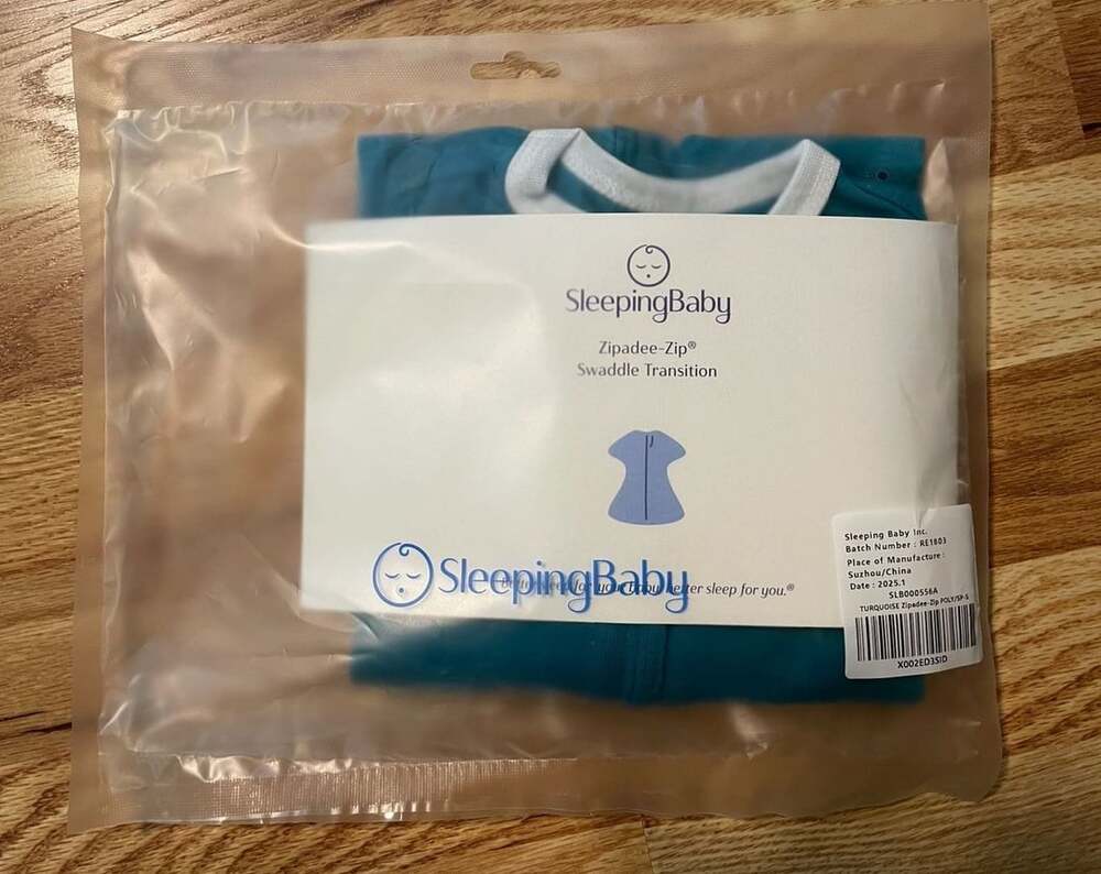 SleepingBaby Zipadee-Zip Swaddle Transition, Turquoise, Size S